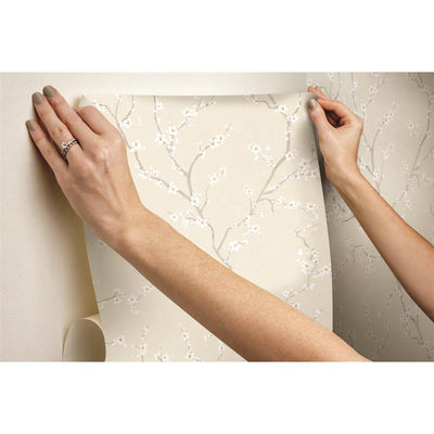 product image for Beige Cherry Blossom Peel & Stick Wallpaper by RoomMates for York Wallcoverings 9