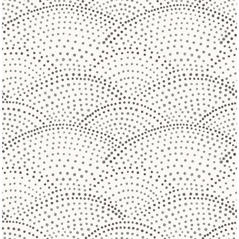 media image for sample bennett dotted scallop wallpaper in charcoal from the bluebell collection by brewster home fashions 1 240