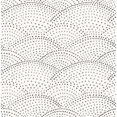 product image of Bennett Dotted Scallop Wallpaper in Charcoal from the Bluebell Collection by Brewster Home Fashions 550