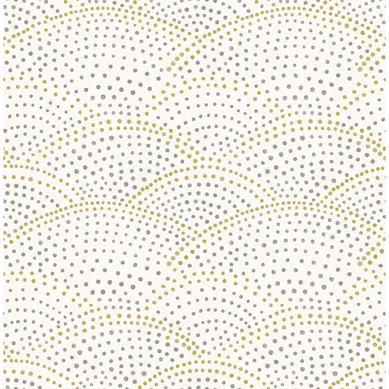 media image for Bennett Dotted Scallop Wallpaper in Grey from the Bluebell Collection by Brewster Home Fashions 265