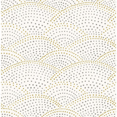 product image of sample bennett dotted scallop wallpaper in grey from the bluebell collection by brewster home fashions 1 567