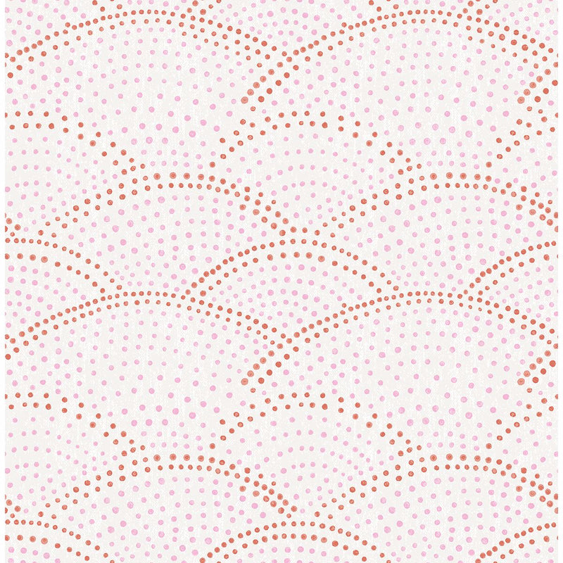 media image for Bennett Dotted Scallop Wallpaper in Pink from the Bluebell Collection by Brewster Home Fashions 280