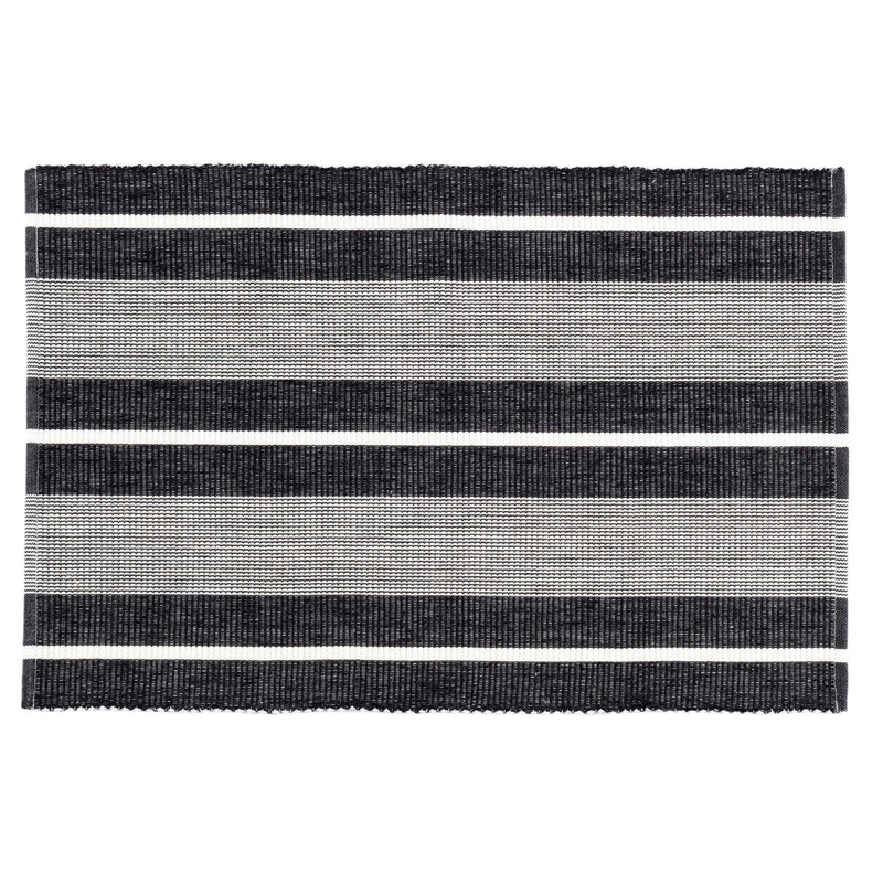 media image for berkeley stripe black placemat by annie selke fr508 p4 1 285