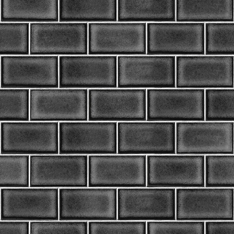 media image for Berkeley Brick Tile Wallpaper in Black by BD Wall 221
