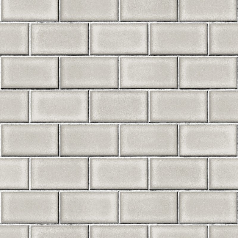 media image for Berkeley Brick Tile Wallpaper in Grey by BD Wall 265