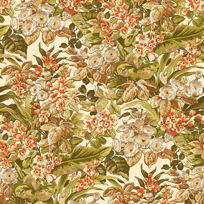 product image for Bessie Textured Floral Wallpaper in Green Multi by BD Wall 0