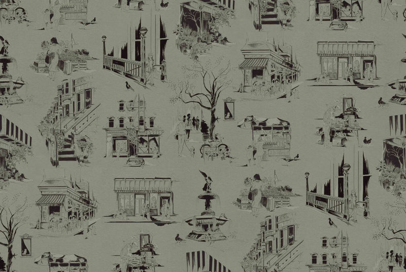 media image for Bettie Toile Wallpaper in Tile Green 230