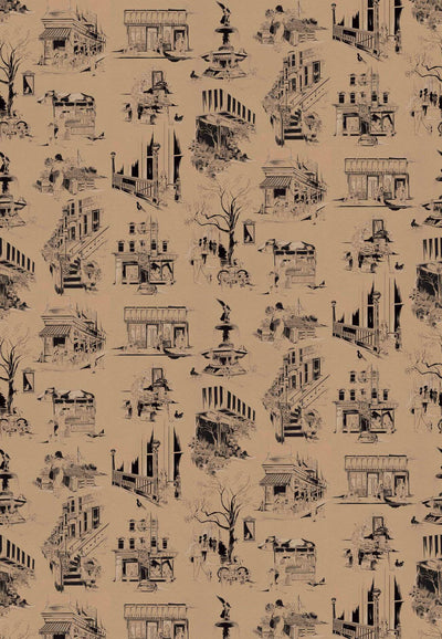 product image of Bettie Toile Wallpaper in Toned Tan 514