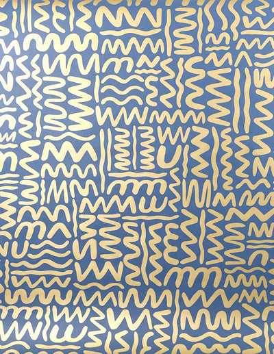product image of sample big moon wallpaper in gold on navy by juju 1 534