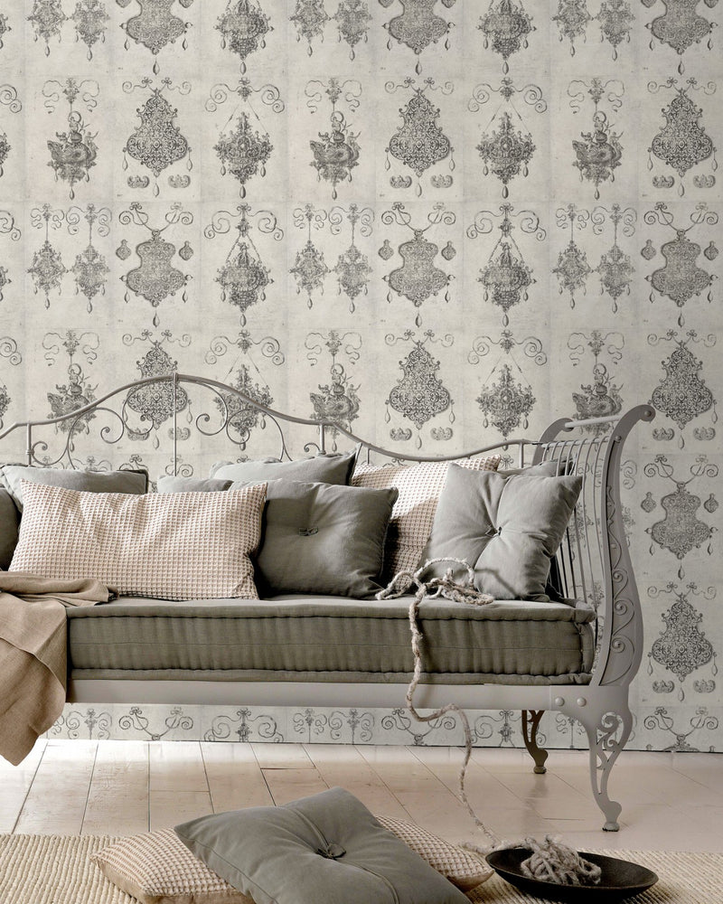 media image for Bijoux Wallpaper in Grey and Black from the Eclectic Collection by Mind the Gap 236