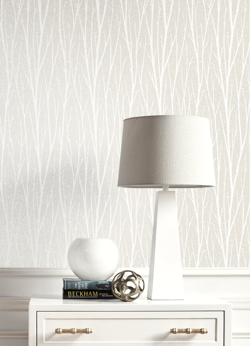 media image for Birch Trail Wallpaper in Pearl and Glitter from the Essential Textures Collection by Seabrook Wallcoverings 263
