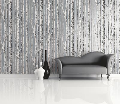 product image of Birch Wallpaper in Silver and Grey from the Solaris Collection by Mayflower Wallpaper 519