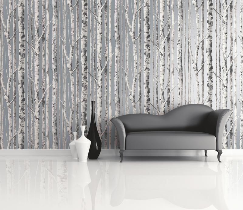 media image for Birch Wallpaper in Silver and Grey from the Solaris Collection by Mayflower Wallpaper 283
