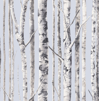 product image of sample birch wallpaper in periwinkle and grey from the solaris collection by mayflower wallpaper 1 558