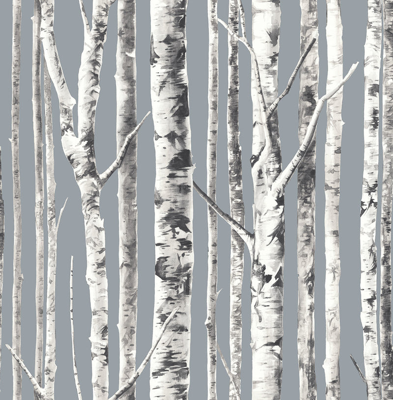 media image for Birch Wallpaper in Silver and Grey from the Solaris Collection by Mayflower Wallpaper 255
