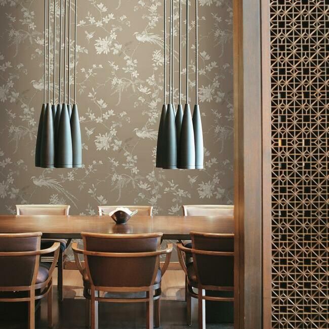 media image for Bird And Blossom Chinoserie Wallpaper in Glint from the Ronald Redding 24 Karat Collection by York Wallcoverings 219