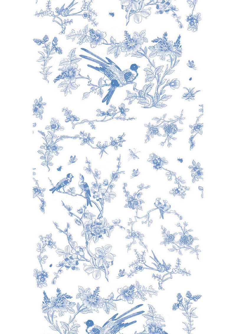 media image for Birds & Blossom Wallpaper in Blue by KEK Amsterdam 237