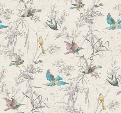product image of Birds Of Paradise Wallpaper in Frost from the Sanctuary Collection by Mayflower Wallpaper 594