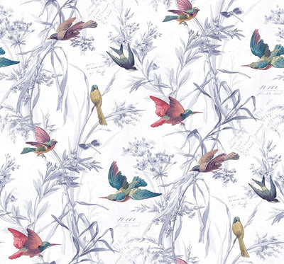 product image of Birds Of Paradise Wallpaper in Mixed Berry from the Sanctuary Collection by Mayflower Wallpaper 574