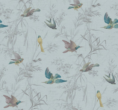 product image for Birds Of Paradise Wallpaper in Turquoise from the Sanctuary Collection by Mayflower Wallpaper 15