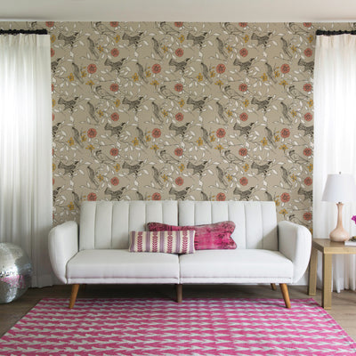 product image for Birds Self-Adhesive Wallpaper in Greige design by Tempaper 41
