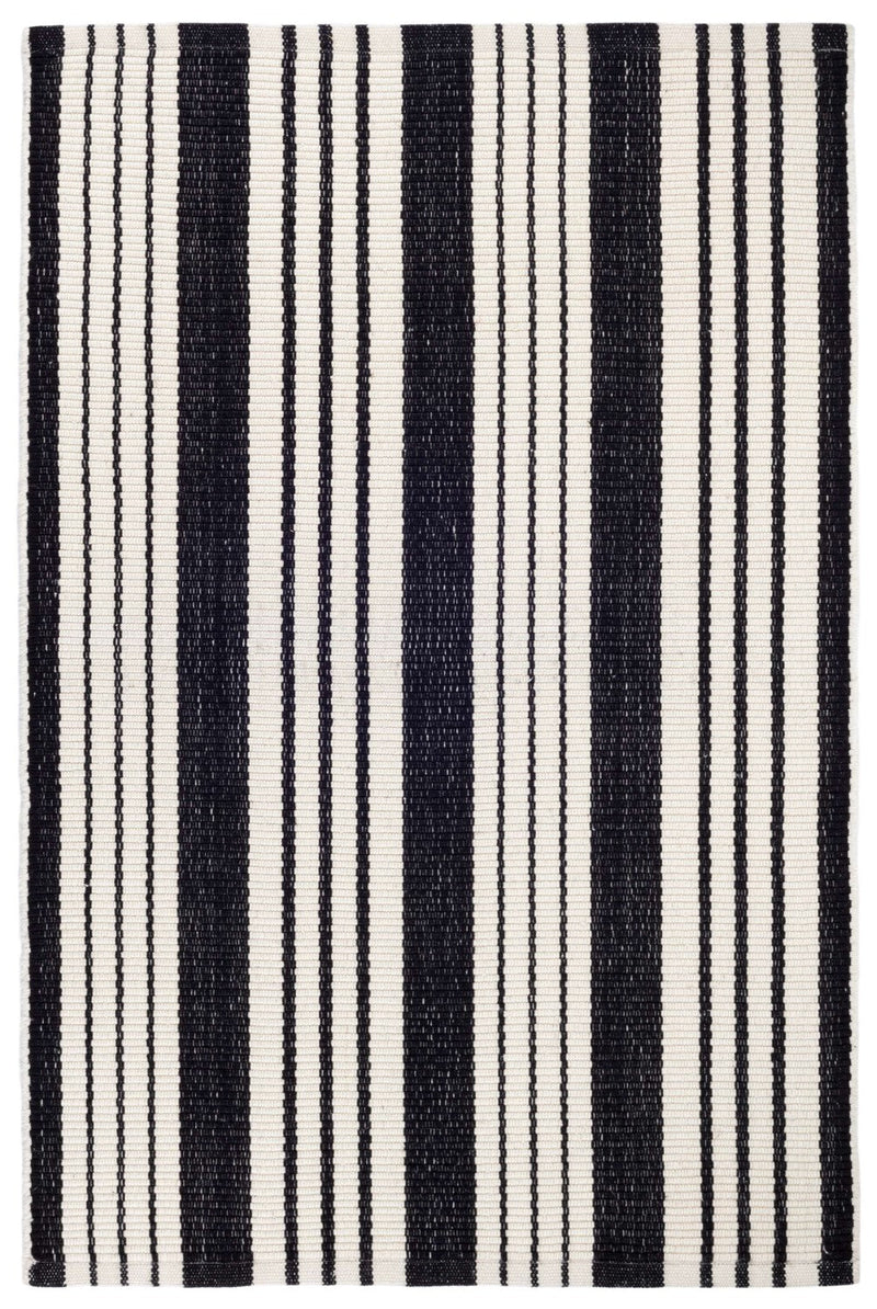 media image for birmingham black woven cotton rug by annie selke rda166 2512 1 20