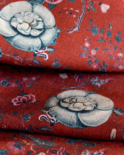 product image for Black Bird Linen Fabric in Red by Mind the Gap 36