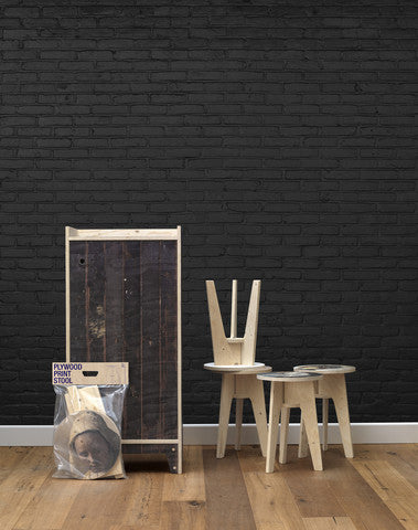 media image for sample black brick wallpaper design by piet hein eek for nlxl 1 241