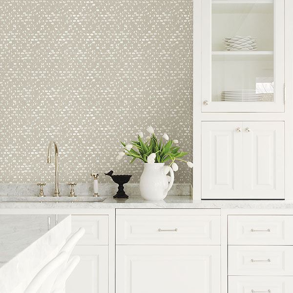 media image for Blissful Harlequin Wallpaper in Bone from the Celadon Collection by Brewster Home Fashions 294