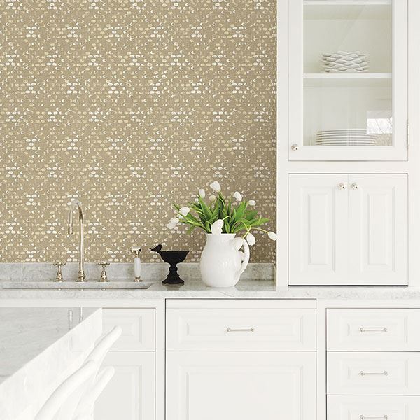 media image for Blissful Harlequin Wallpaper in Honey from the Celadon Collection by Brewster Home Fashions 27