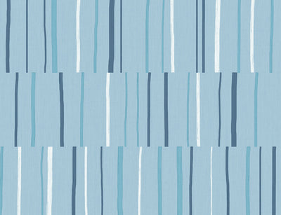 product image of Block Lines Wallpaper in Bluebird, Navy, and Glacier White from the Living With Art Collection by Seabrook Wallcoverings 515
