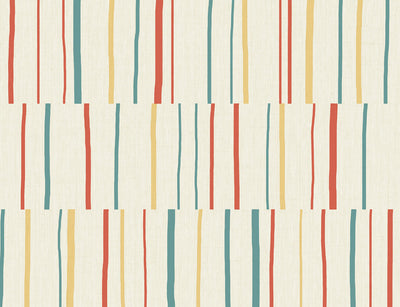 product image of sample block lines wallpaper in vermillion sunflower and teal from the living with art collection by seabrook wallcoverings 1 550