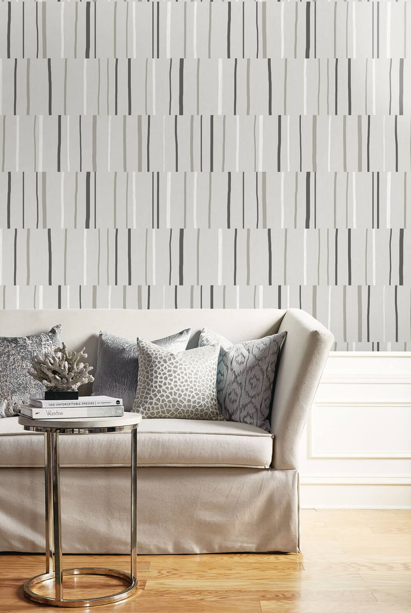 media image for Block Lines Wallpaper in Warm Stone from the Living With Art Collection by Seabrook Wallcoverings 274
