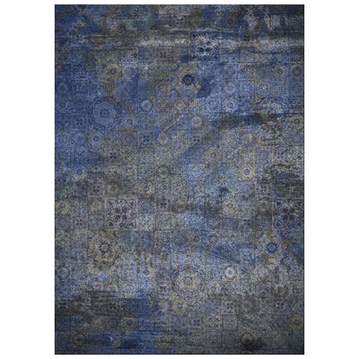 product image of Blue Azulejo Granite-Inspired Area Rug 556
