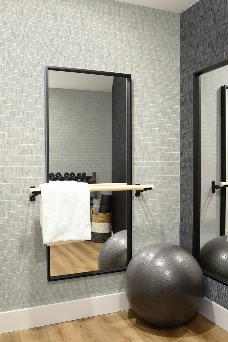 media image for Blue Grass Band Grasscloth Wallpaper in Black Locust from the More Textures Collection by Seabrook Wallcoverings 265
