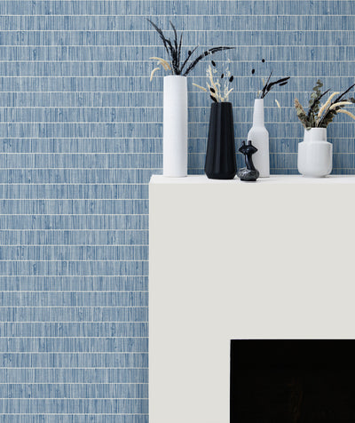 product image for Blue Grass Band Grasscloth Wallpaper in Pacifico from the More Textures Collection by Seabrook Wallcoverings 91
