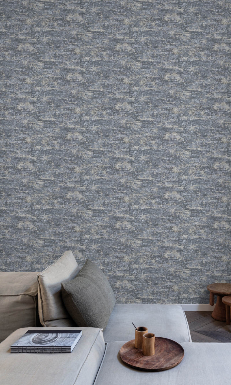 media image for Concrete Scratched Wallpaper in Blue Metallic by Walls Republic 252