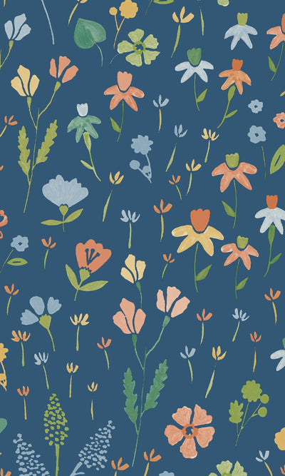 product image of Minimalist Floral Prints Wallpaper in Blue by Walls Republic 521