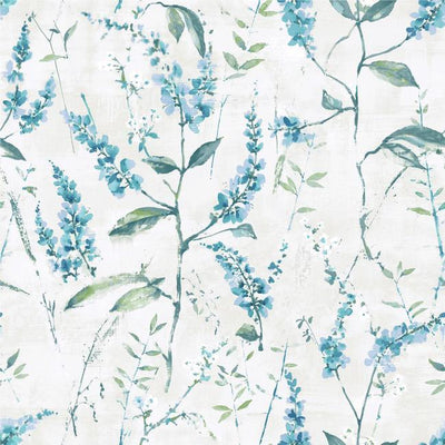 product image of sample blue floral sprig peel stick wallpaper by roommates for york wallcoverings 1 588