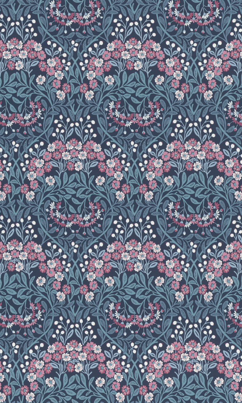 media image for Fresh Jacobean Flowers Blue & Red Wallpaper by Walls Republic 229