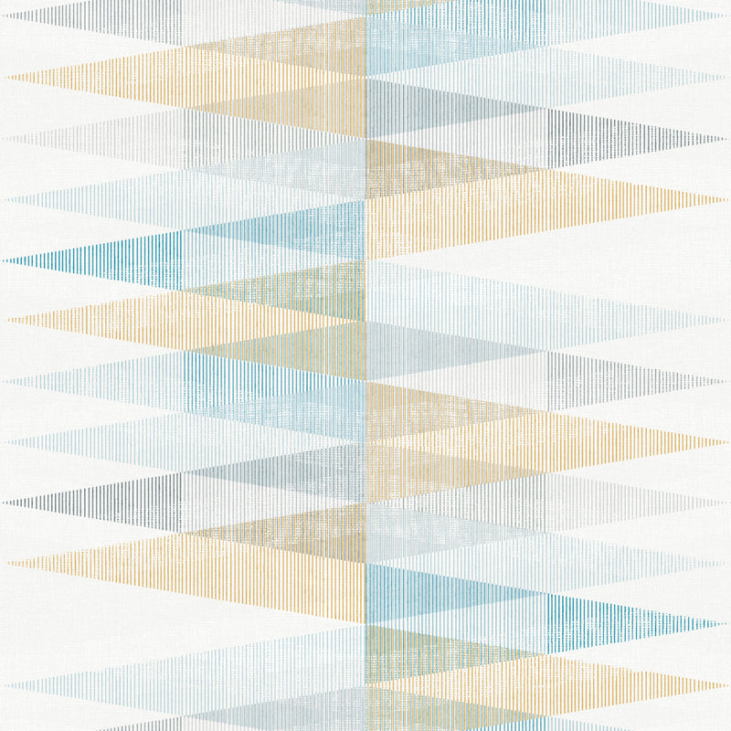 media image for Blue & Yellow Scandinavian Spikes Wallpaper by Walls Republic 261