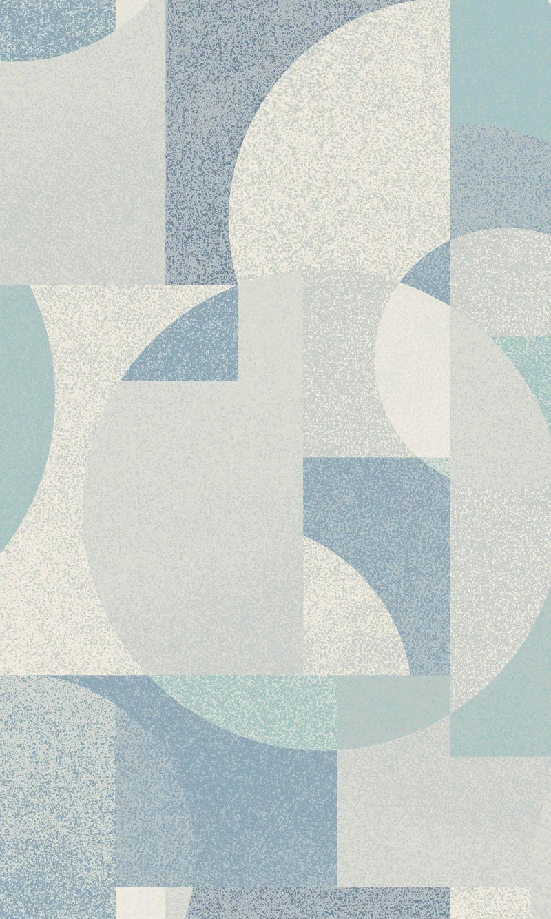 media image for Retro Abstract Shapes Blue Geometric Wallpaper by Walls Republic 21