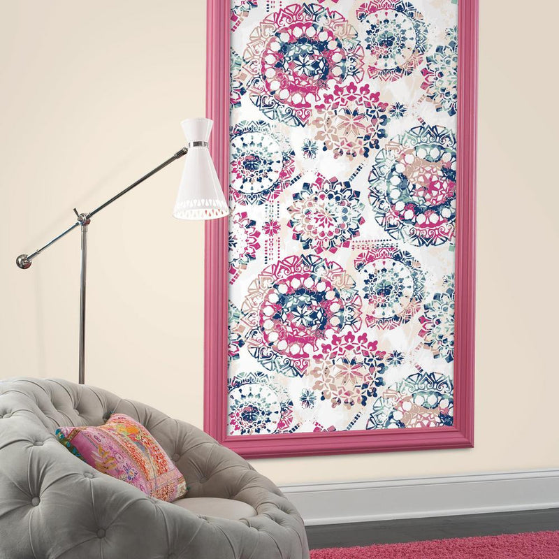 media image for Bohemian Peel & Stick Wallpaper in Pink and Blue by RoomMates for York Wallcoverings 224