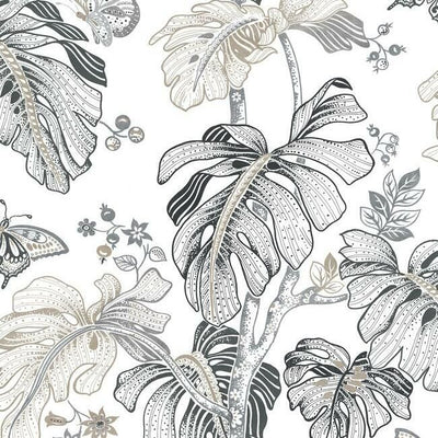 product image of sample boho palm peel stick wallpaper in neutral by roommates for york wallcoverings 1 526