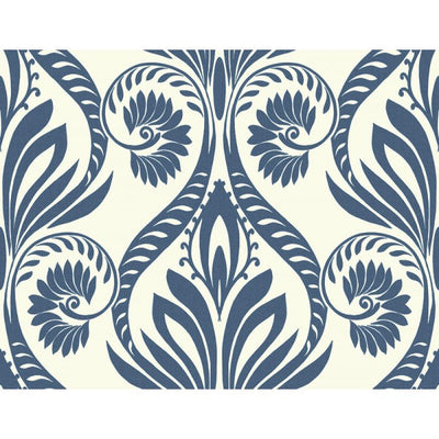 product image of sample bonaire damask wallpaper in blue from the tortuga collection by seabrook wallcoverings 1 519
