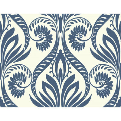 product image of sample bonaire damask wallpaper in blue from the tortuga collection by seabrook wallcoverings 1 519