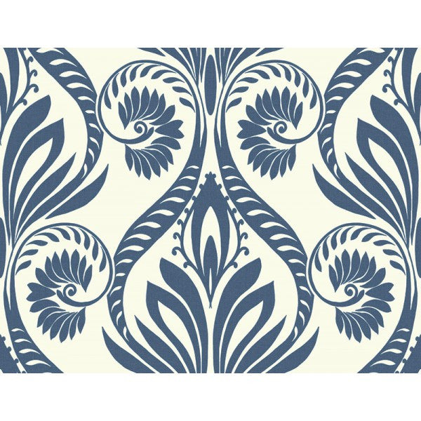 media image for sample bonaire damask wallpaper in blue from the tortuga collection by seabrook wallcoverings 1 26
