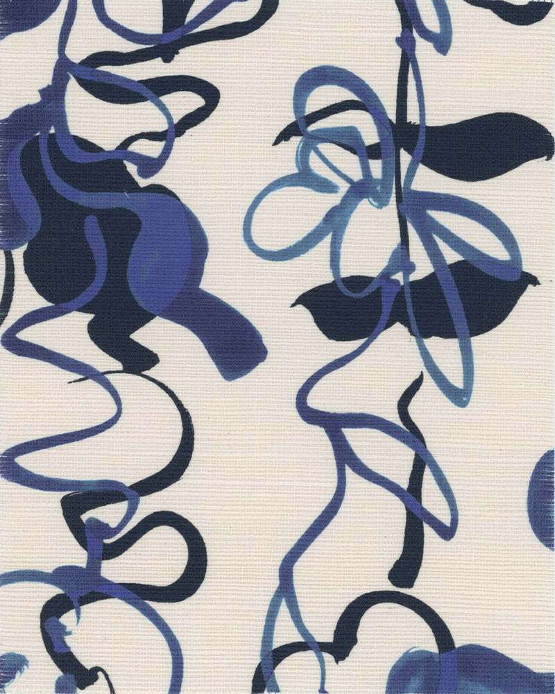 media image for Bossa Grasscloth Cobalt Wallpaper 255