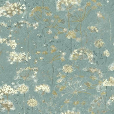 product image of Botanical Fantasy Peel & Stick Wallpaper in Blue and Beige by York Wallcoverings 515