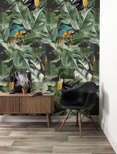 product image of Botanical Birds Wallpaper in Black by KEK Amsterdam 593